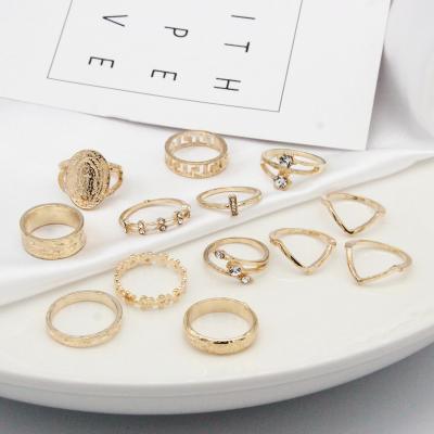 China FASHIONABLE TONGLING Rings Gold Plated Couples Ring Set Fashionable Finger Women Men Gems Rings 2021 for sale