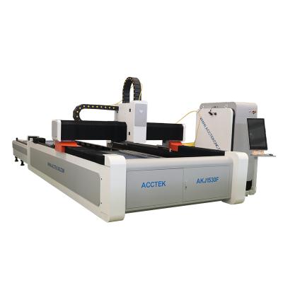 China Laser CUTTING China hot sale AKJ1530F3 fiber laser cutting machine with interchange table fiber laser machine for sale