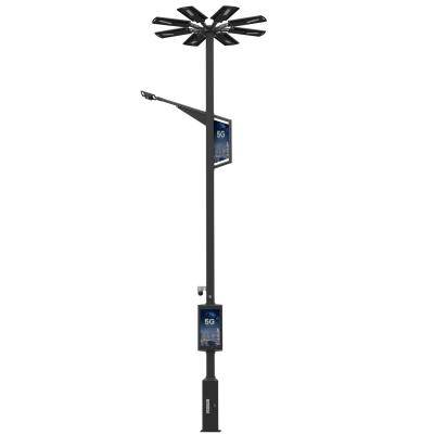 China Square Led Street Solar Light Pole 4G Wifi Camera Counting Advertising Led Digital Signage Outdoor Street Light 5G Smart Pole for sale