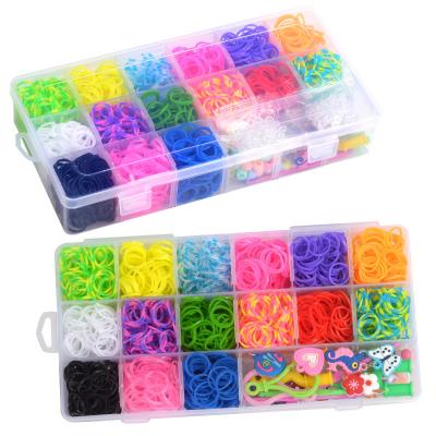 China PVC Wholesale DIY Colorful Hand Braided Wristband Color Rubber Band Kids Diy Educational Toys Open Rubber Bands for sale