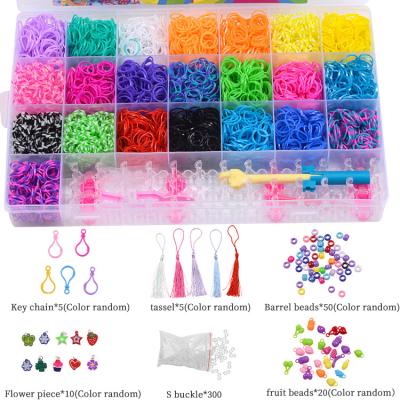 China 10000 Pieces Amazon Hot Selling Colorful Elastic Bands Bracelet Rubber Making Kit For Kids Girls DIY for sale