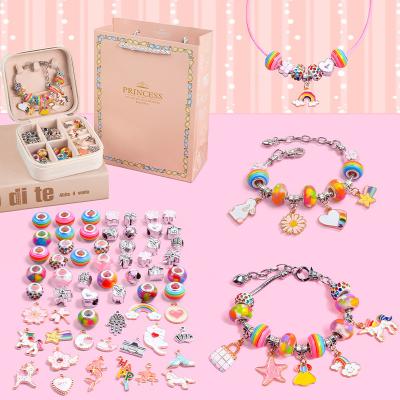 China Metal Children Charm Colorful Crystal Children's DIY Creative Bracelet Bracelet Making Kit Cartoon for sale