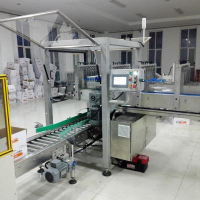 China Food Square Bottle Carton Packer Machine , Automatic Falling Type Carton Packing Machine for sale