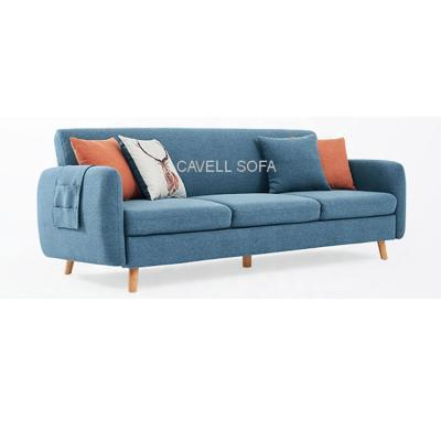 China Removable Cover 3 Seater Upholstery Fabric Sofa Blue Couch Modern Sofa for sale