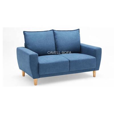 China Home Living Room Sofa Set Modern Blue Fabric Sofa For Hotel Living Room Furniture Two Seater Removable Cover for sale