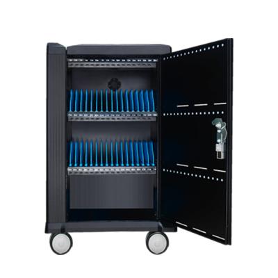 China Carbon Steel/ABS Flame Retardant 32 Ports Tablet Cart Charging Cabinet Station With Wheels For Ipad Use In School Museum Office for sale