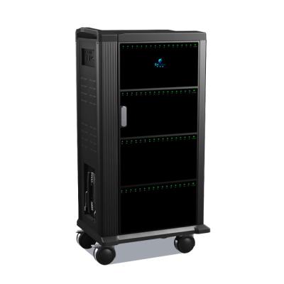 China ABS 64 port flame retardant carbon steel/tablet filling cabinet for data transmission USB cabinet education equipment filling trolley for sale