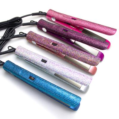 China LCD Display Customized Hair Straightener Rhinestone Bling Bling Diamond Flat Irons Crystal Hair Straightener for sale