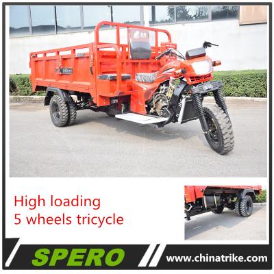 China Cargo 1 Cylinder 4 Stroke Heavy Truck 5 Wheels Pedal Adult Cargo Tricycle for sale