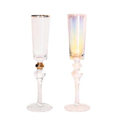 China Champagne WONDER glass hand blown champagne flute for bar lead free crystal champagne glass party glasses customized for sale