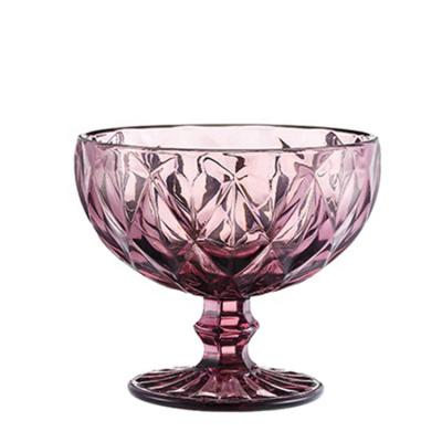 China Viable Lead Free Ice Cream Cup Four Color Glass Bowl Tableware Wholesale Available for sale