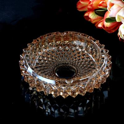 China Home/restaurant/hotel/wedding/bar/club ASK glass ashtray wholesale amber color smoking set for sale