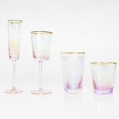 China WONDER hand red wine water cup juice milk glass cups blown crystal champagne wine set glass cups set for hotel wedding party for sale