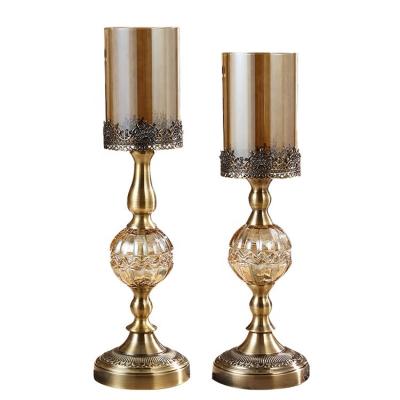 China Weddings WONDER crystal candle with 2 size different size candlestand table home decoration metal decoration set for wedding centerpiece for sale