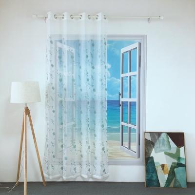 China BLACKOUT NEW WHOLESALE TULLE DESIGN GREEN FLOWER EMBROIDERY PANEL SHEER CURTAIN FOR LIVING ROOM AND HOTEL EMD--SAIL 32 for sale