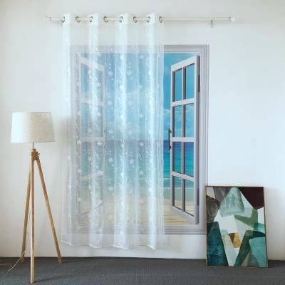 China NEW DESIGN Blackout POLYESTER WHOLESALE SEMI SHEER EMBROIDERY TULLE PANEL SHEER CURTAIN FOR LIVING ROOM AND HOTEL SAIL EMD-38 for sale