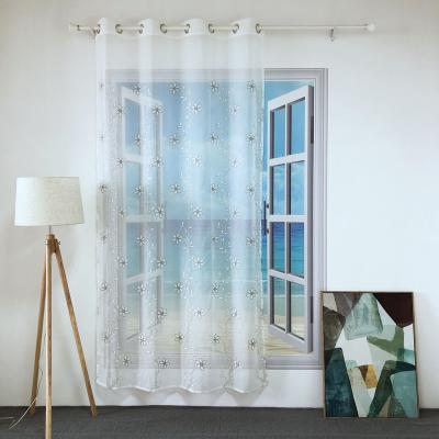 China NEWEST DESIGN POLYESTER BLACKOUT POLYESTER SHEER PANEL TULLE CURTAIN FANCY WHITE SAIL EMBROIDERY FOR LIVING ROOM AND HOTEL SAIL EMD-10 for sale