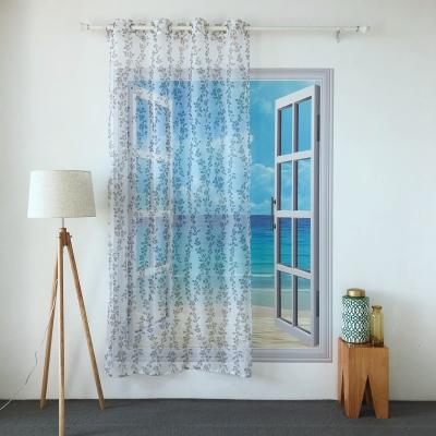 China BLACKOUT KEQIAO CHINA POLYESTER SINGLE DOLLYWHITE VEIL AND GRAY SHEETS FACTORIES PRINTING PURE CURTAIN PT-9 TULLE PANEL for sale