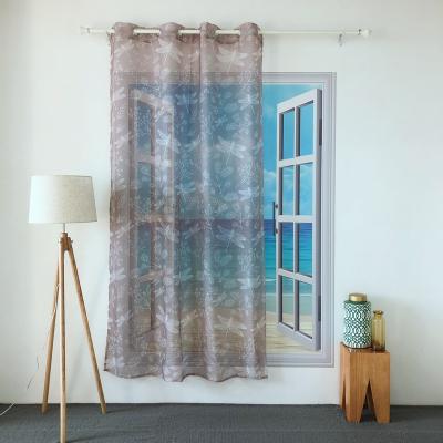 China BLACKOUT KEQIAO CHINA POLYESTER SAIL TROLLEY PLANTS AND INSECT DRAGONFLY DRAGONFLY SIMPLE RURAL STYLE PRINTING PURE CURTAIN PT-11 PANEL TULLE for sale