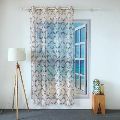 China KEQIAO CHINA BLACKOUT KEQIAO CHINA POLYESTER VOILE SINGLE PANEL GEOMETRIC PRINT PT-15 TULLE CURTAIN for sale