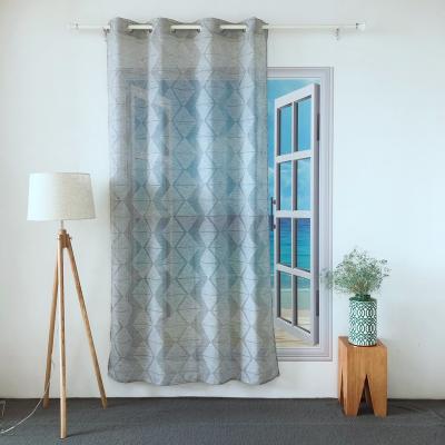 China HOT SELLING PURE BLACKOUT KEQIAO CHINA POLYESTER GRAY DOLLY VOILE GEOMETRIC JACQUARD PANEL CURTAIN FOR LIVING ROOM AND HOTEL JH-3 TULLE for sale