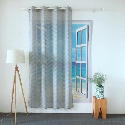 China HOT SALE PURE BLACKOUT KEQIAO CHINA POLYESTER TROLLEY VOILE GEOMETRIC JACQUARD PANEL CURTAIN FOR LIVING ROOM AND HOTEL GRAY JH-2 TULLE for sale