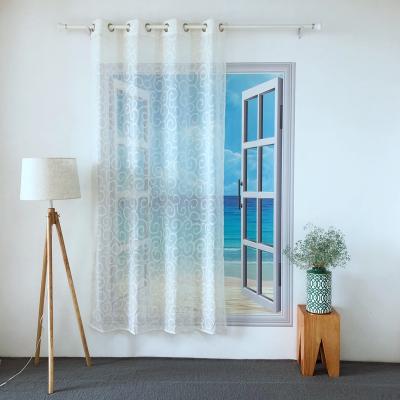 China HOT SELLING 100% PURE POLYESTER TROLLEY PANEL BLACKOUT KEQIAO CHINA VOILE WHITE BURNOUT CURTAIN FOR LIVING ROOM AND HOTEL BT-2 TULLE for sale