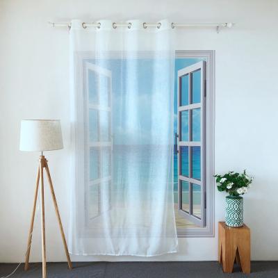 China Blackout KEQIAO CHINA shipping and handling - READY MADE SOLID COLOR 6 POLYESTER TULLE CART NICE WHITE PURE PANEL VOIL CURTAIN FOR LIVING ROOM HOTEL for sale