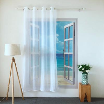 China Blackout KEQIAO CHINA shipping and handling - READY MADE SOLID COLOR 4 POLYESTER TULLE CART NICE WHITE PURE PANEL VOIL CURTAIN FOR LIVING ROOM HOTEL for sale