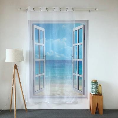 China POLYESTER TULLE BLACKOUT KEQIAO CHINA READY-MADE STRIPE CURTAIN IN NICE WHITE PURE VOILE PANEL FOR LIVING ROOM HOTEL shipping and handling - 1 for sale