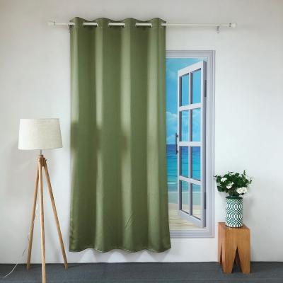 China BLACKOUT POLYESTER PRICE KEQIAO CHINA BK-6 GOOD DESIGN POLYESTER SAIL TROLLEY BLACKOUT CURTAIN PURE SINGLE SINGLE INTERESTING LIGHT GREEN PANEL for sale