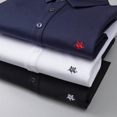 China Anti-wrinkle Logo Embroidered Short Sleeve Wholesale Custom Golf Wear T-Shirts Clothing 100% Mercerized Cotton Lapel Velvet Mercerized Men Polo Shirts for sale