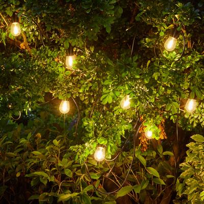 China String Light CE RoHS Certificated Christmas Waterproof Plastic Festoon IP65 Solar Bulb 1W S14 LED String Light for sale