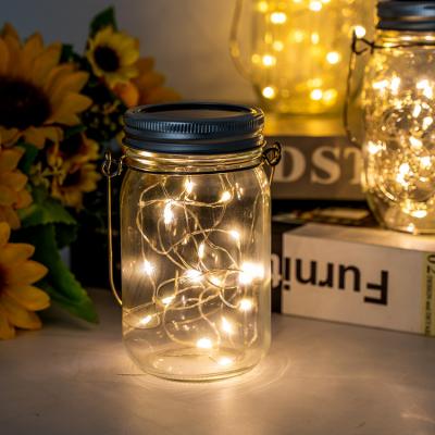 China Solar Mason Jar Ligh Drop Shipping IP44 Mason Glass Jar LED Waterproof Outdoor Solar Holiday Light for sale