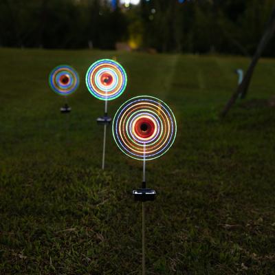 China Solar Suns Lights Drop Shipping Energy Saving Outdoor Landscape Decoration LED Solar Wind Spinner Light for sale