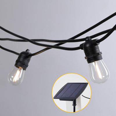 China Waterproof Outdoor Strong Illumination IP65 LED RGB Solar RGB E27 S14 Festoon String Light Commercial Solar RGB Light for sale