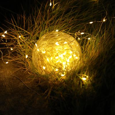 China Solar Bottle Light Drop Shipping IP44 Decoration Glass Bottle Spike Cracked Jar Solar Holiday Waterproof Outdoor Light for sale