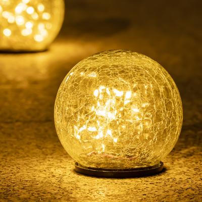 China Cracked Outdoor Solar Powered Decoration Solar Powered Outdoor Waterproof Backyard Drop Shipping Bottle Pot LED Ball String Light for sale