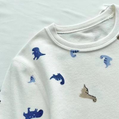 China Girl Thermal High Quality Animal Printing Pajamas Heating Round Fiber Kids Dinosaur Pajamas Kids Collar Sleepwear Girl Homewear Set for sale