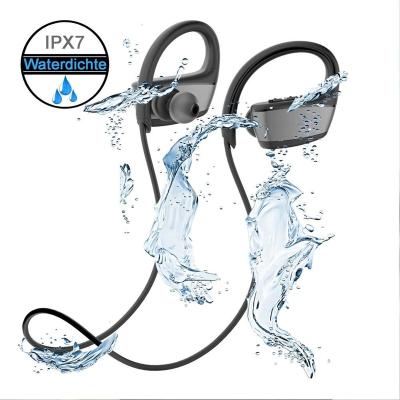 China Wireless Sports Neckband Earphones IPX7 Waterproof Bluetooth CSR4.1 Running Headphones In-ear Earbuds Noise Cancelling for sale