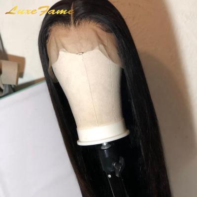 China Cheap Factory Price Natural Straight Brazilian Hair Wig Lace Front Wig, Brazilian Virgin Hair Lace Wig, Lace Wig With Headband for sale