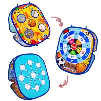 China Bean Bag Cornhole Toss Game Portable Set Dart Board Game Toys with 8 Bean Bags Outdoor Play Toys for Kids 25*23*6cm for sale