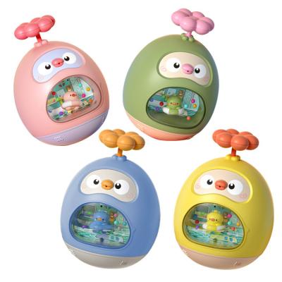 China Eco-Friendly Material Educational 2 In 1 Rocking Rocking Roly Poly Toy Multiple Play Styling Spray Cute Duck Bathroom Water Bath Toys For Toddlers for sale