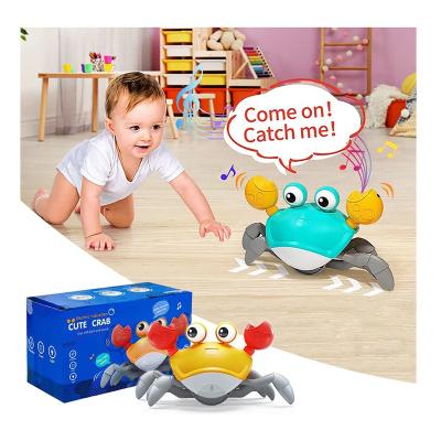 China Cogs Wetting Toy Electric Automatic Baby Walking Sensor Avoidance Obstacles Hand Induction Musical Light Dance Bath Toy Escape Crawling Crab for sale