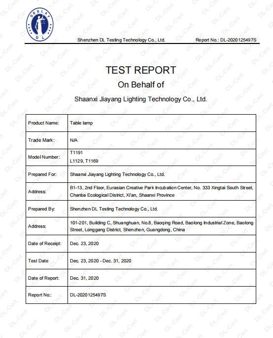 CE - Shaanxi Jiayang Lighting Technology Co., Ltd.