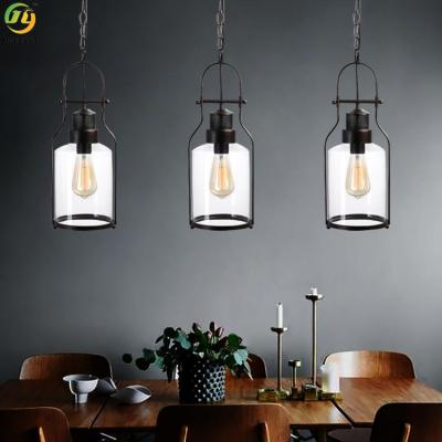 China Hot Sales Black Iron Glass Led Nordic Decorative Pendant  Light for sale