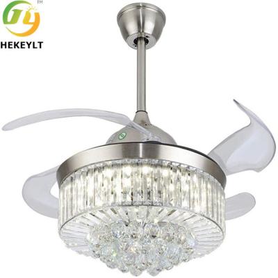 Chine 50W LED Smart Crystal Ceiling Fan Light Kit avec à télécommande à vendre