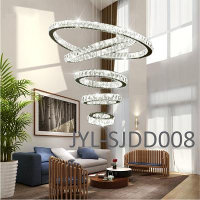 China Halo 3, der goldenes modernes Ring Crystal Chandelier For Living Room Schlafzimmer LED beleuchtet zu verkaufen