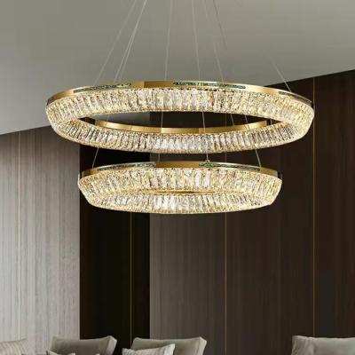 China Ring Luxury Modern Crystal Pendant Light For Hotel Wedding Home Decorative for sale