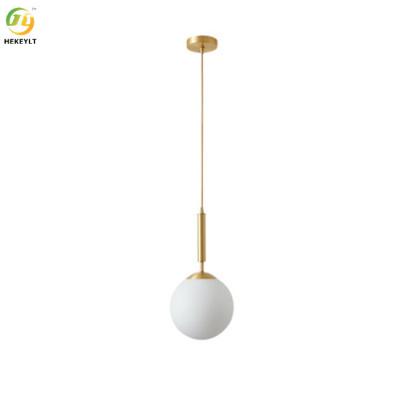 China Residential  Gold Globe Glass Pendant Light Modern Simple Design for sale